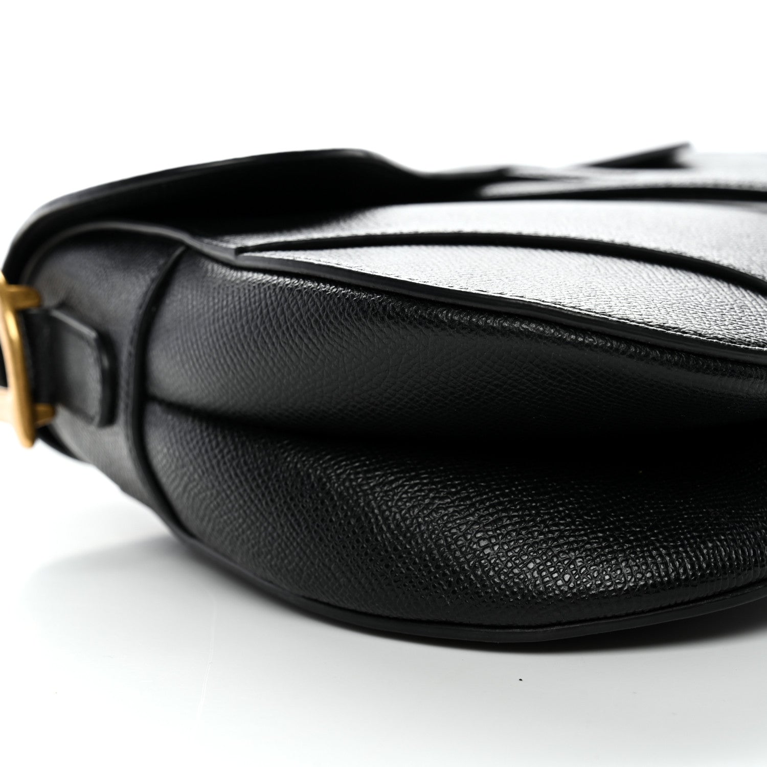 Christian Dior Grained Calfskin Saddle Bag Black 8 of 11