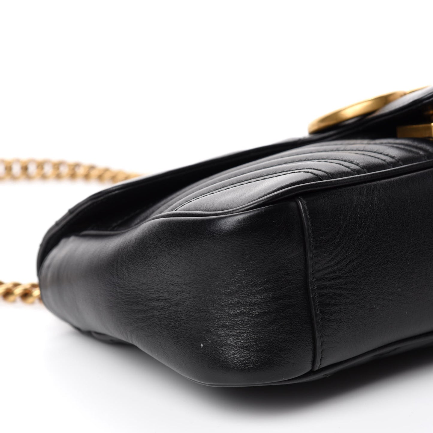 Calfskin Matelasse Small GG Marmont Shoulder Bag Black