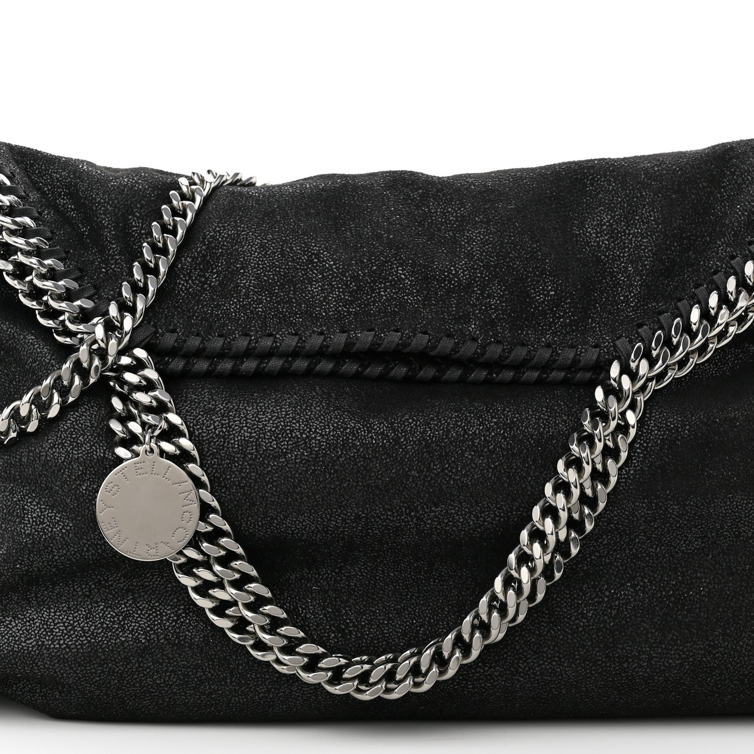 Stella McCartney Shaggy Deer Small Falabella Fold Over Tote Black 7 of 9
