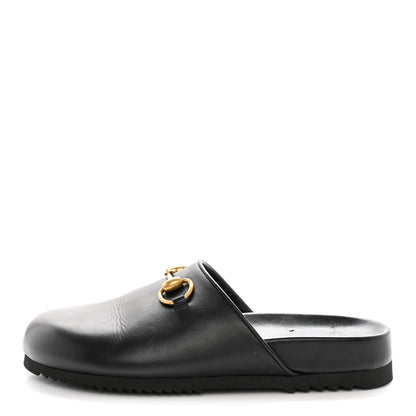 Gucci Jakarta Calfskin Womens Horsebit Slippers 36 Black 1 of 10