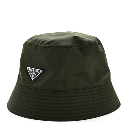 Prada Re-Nylon Metal Triangle Logo Mens Bucket Hat S Tundra 1 of 8