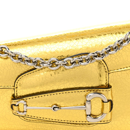 Gucci Metallic Demetra Mini Horsebit 1955 Asymmetric Shoulder Bag Gold 8 of 12