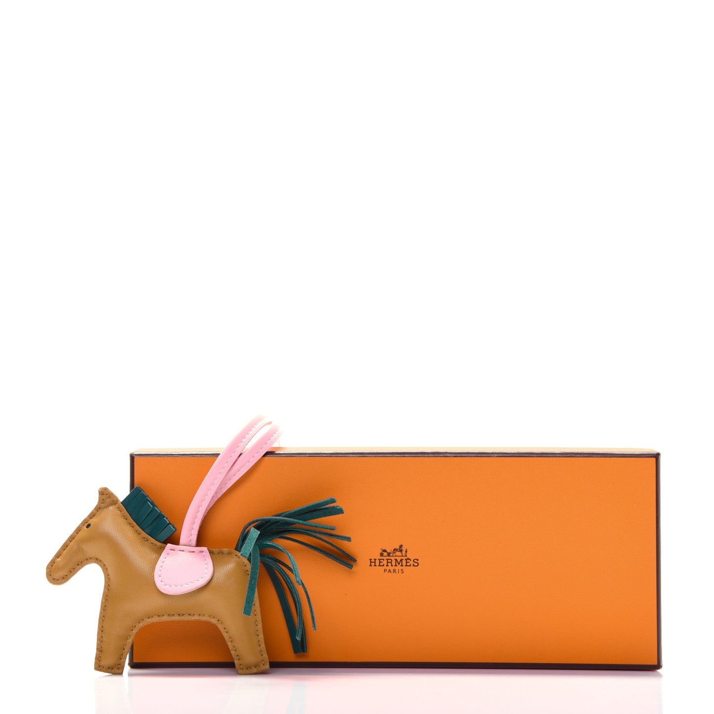 Milo Lambskin Grigri Rodeo Horse Bag Charm PM Sesame Malachite Rose Sakura