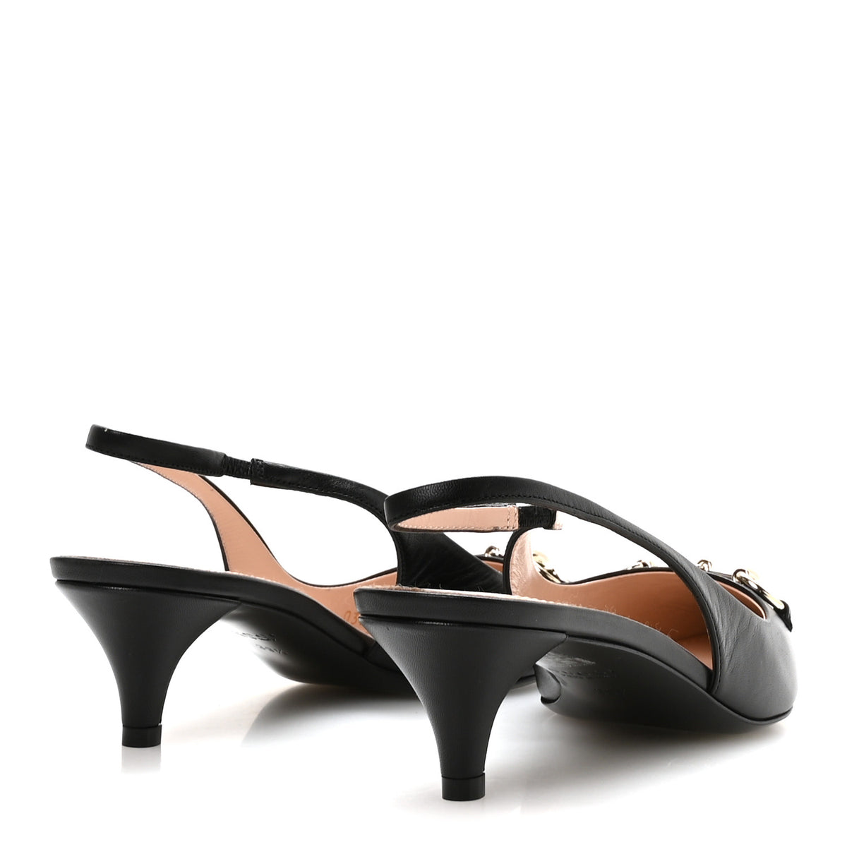 Malaga Kid Horsebit 45mm Slingback Pumps 39.5 Black