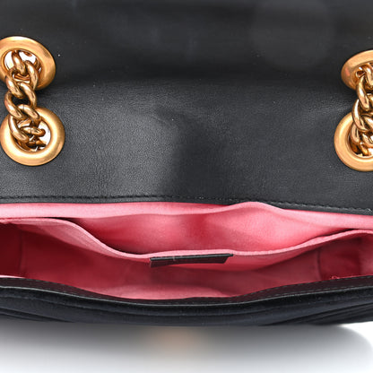 Gucci Velvet Matelasse Mini GG Marmont Shoulder Bag Black 4 of 4