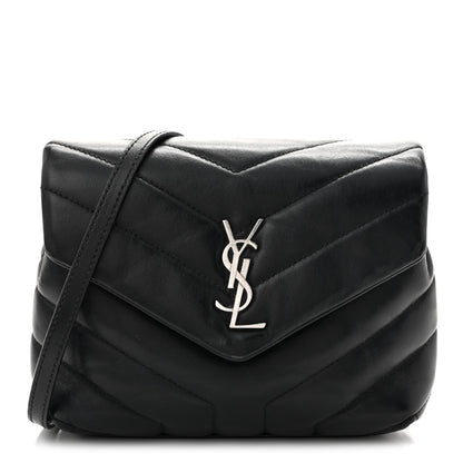 Saint Laurent Calfskin Y Quilted Monogram Toy Loulou Crossbody Bag Black 1 of 13