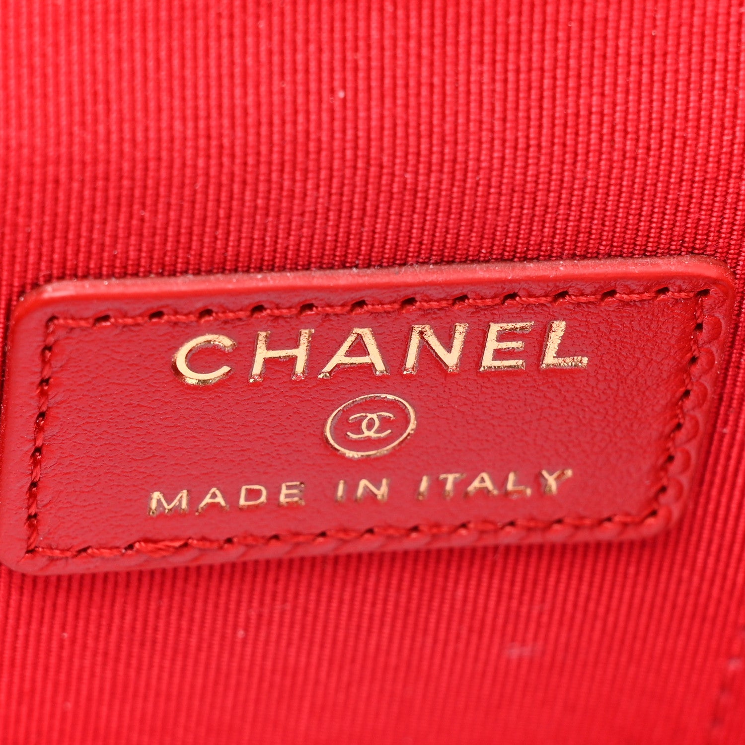 Chanel Lambskin Camellia Embossed Mini Vanity Case With Chain Red 6 of 11