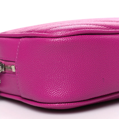 Saint Laurent Grain De Poudre Matelasse Monogram Mini Lou Camera Bag Bright Pink 9 of 10