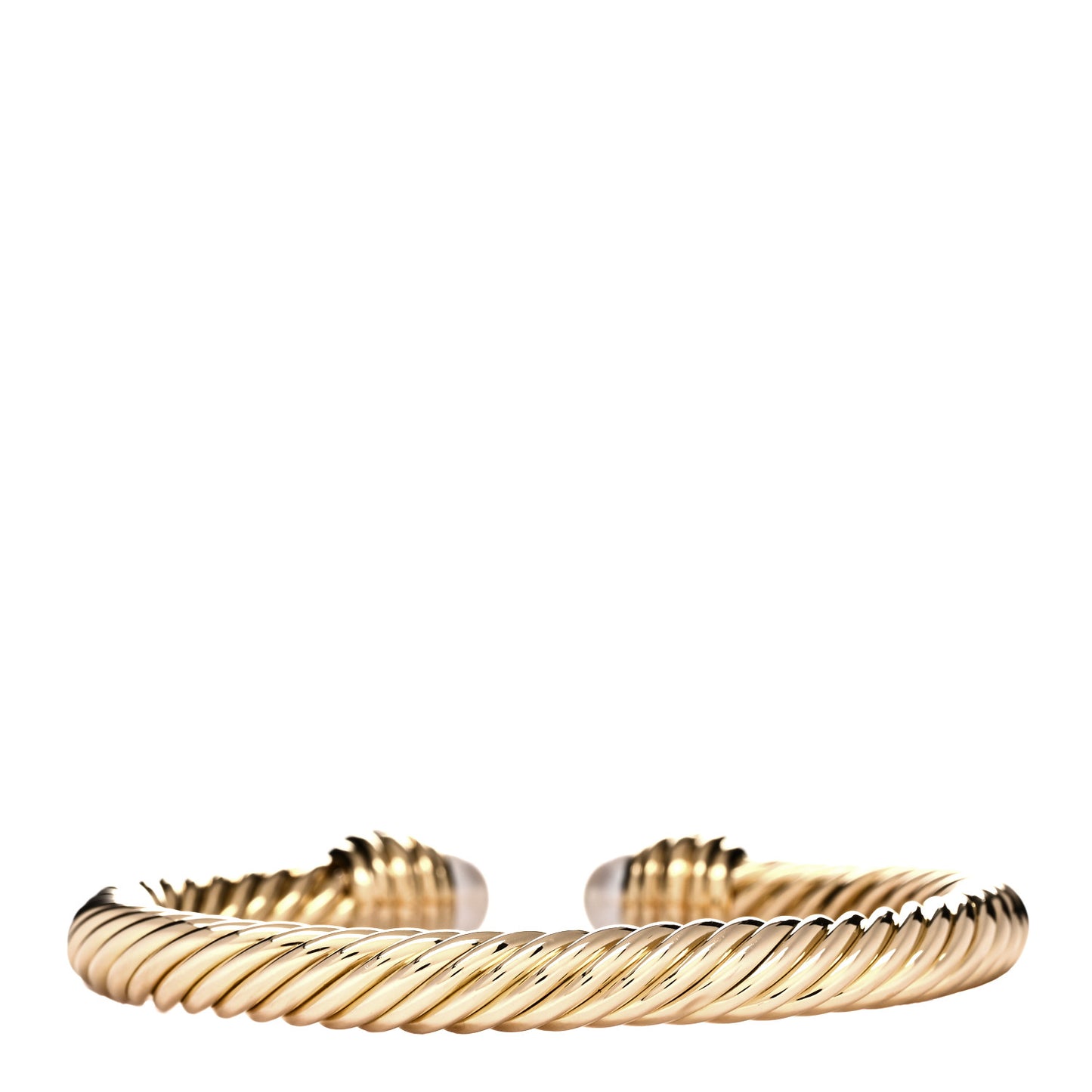 18K Yellow Gold Diamond Pearl 7mm Cable Classic Bracelet