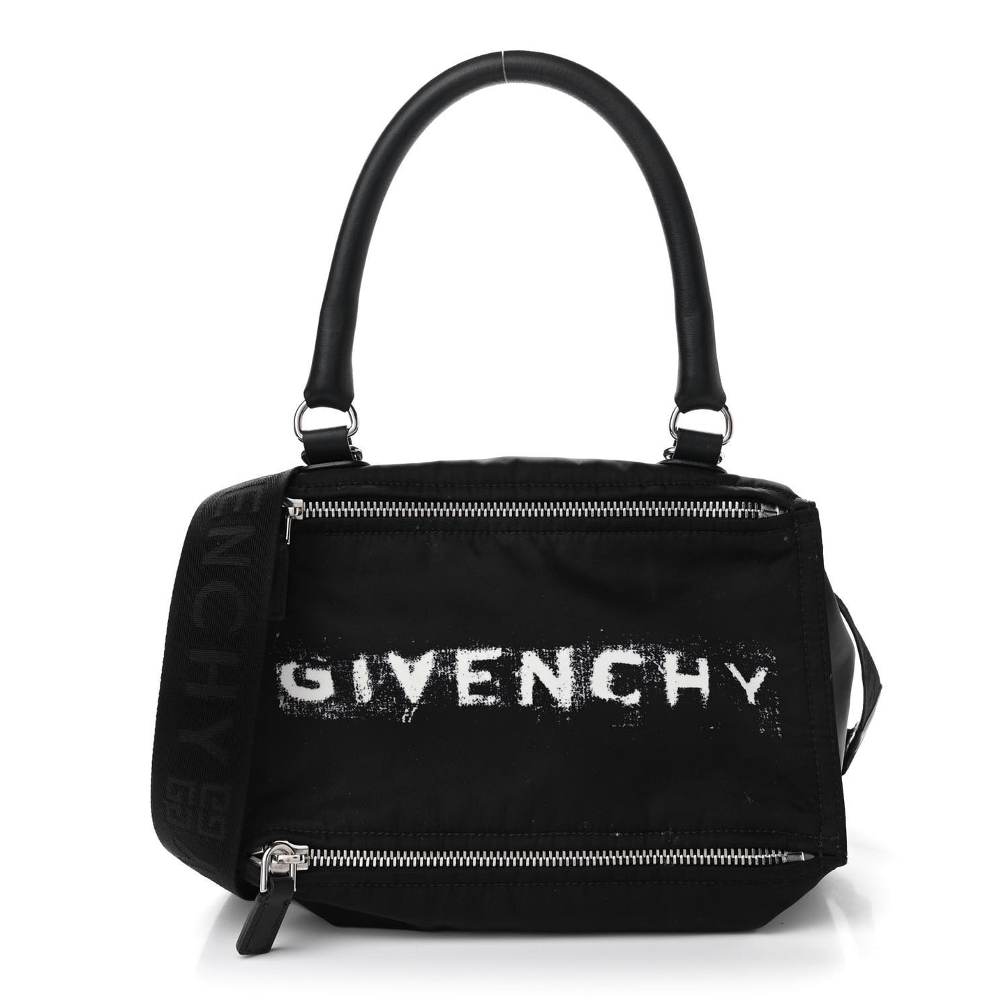 Nylon Logo Small Pandora Black White