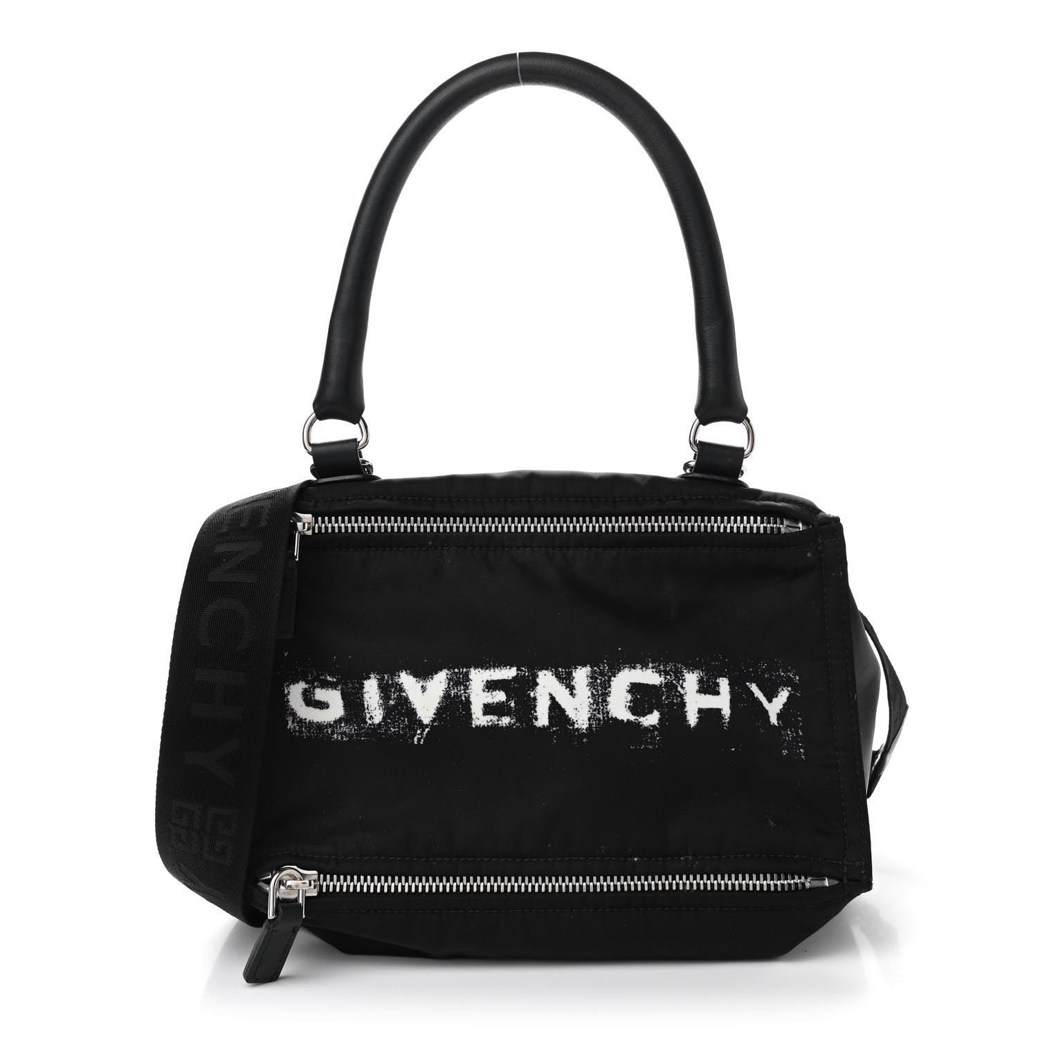 Givenchy Nylon Logo Small Pandora Black White 1 of 14