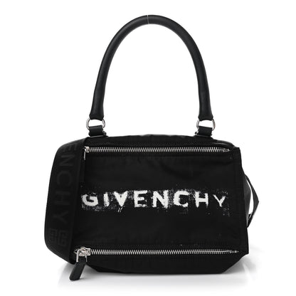 Givenchy Nylon Logo Small Pandora Black White 1 of 14