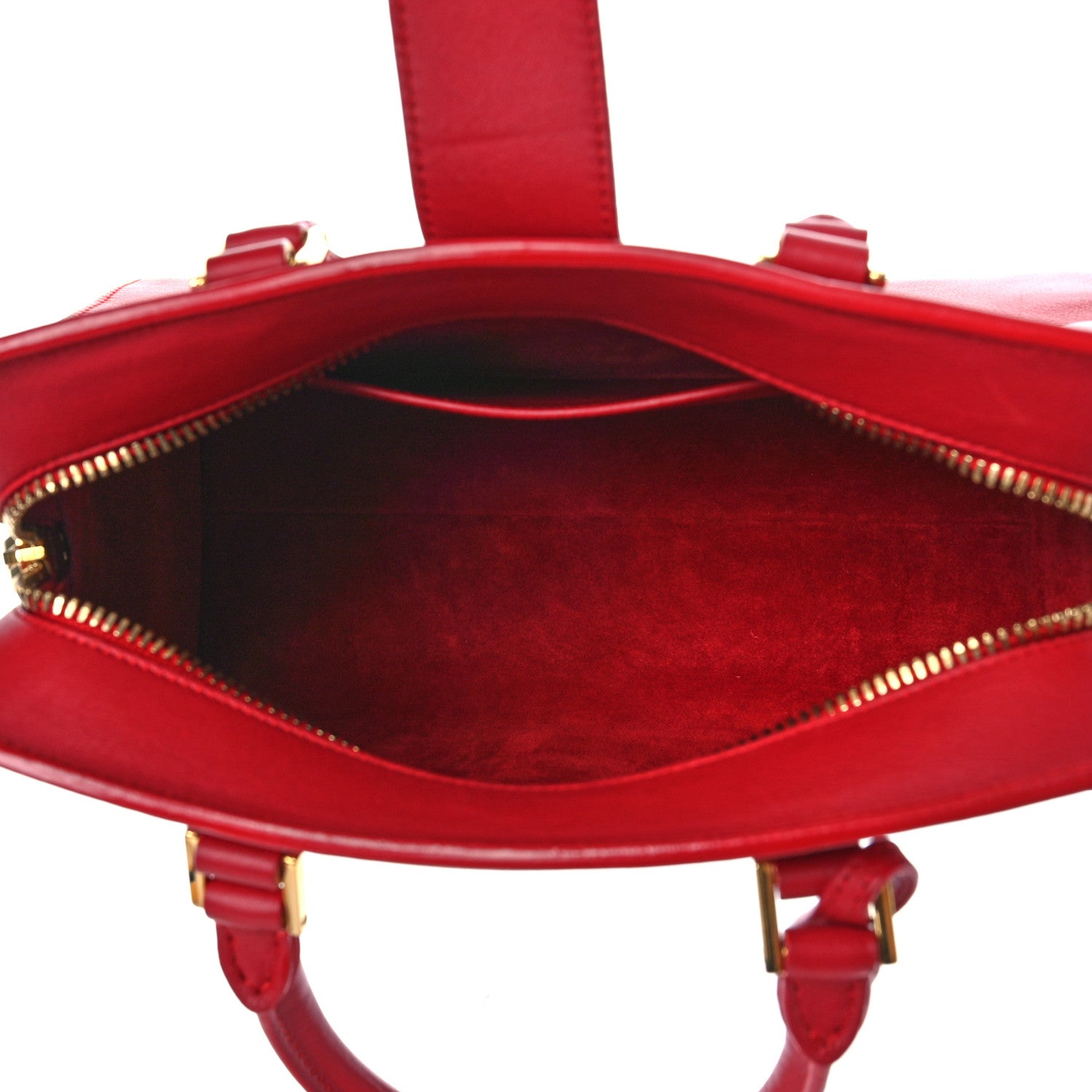 Saint Laurent Calfskin Baby Monogram Cabas Red 5 of 9