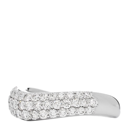 Parker & West by FASHIONPHILE 18K White Gold Diamond 1.00ctw Three Row Curved Band Ring 53 6.5 3 of 9