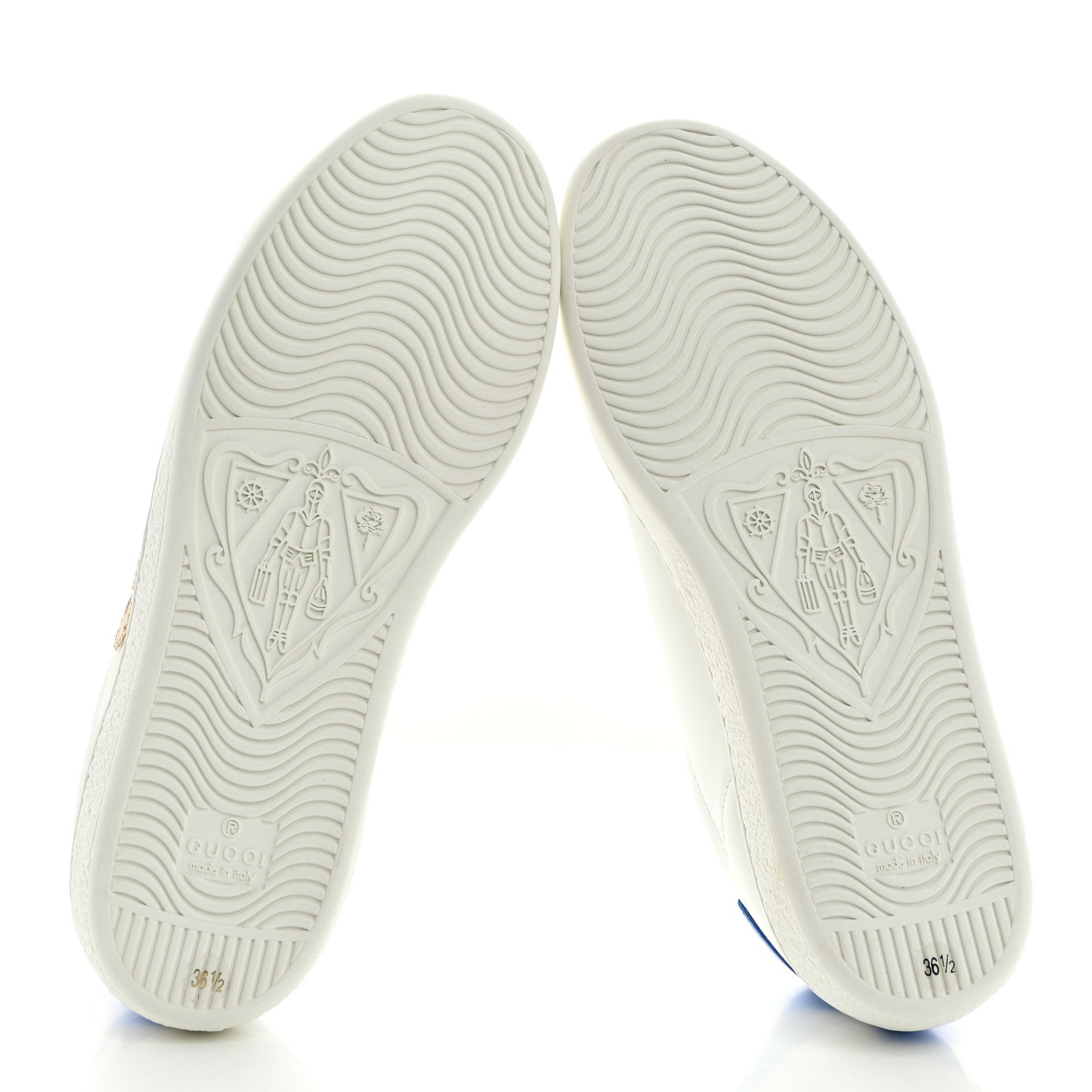 Gucci Calfskin Miro Soft Snakeskin Womens Ace Sneakers 36.5 White 5 of 9