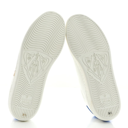 Gucci Calfskin Miro Soft Snakeskin Womens Ace Sneakers 36.5 White 5 of 9