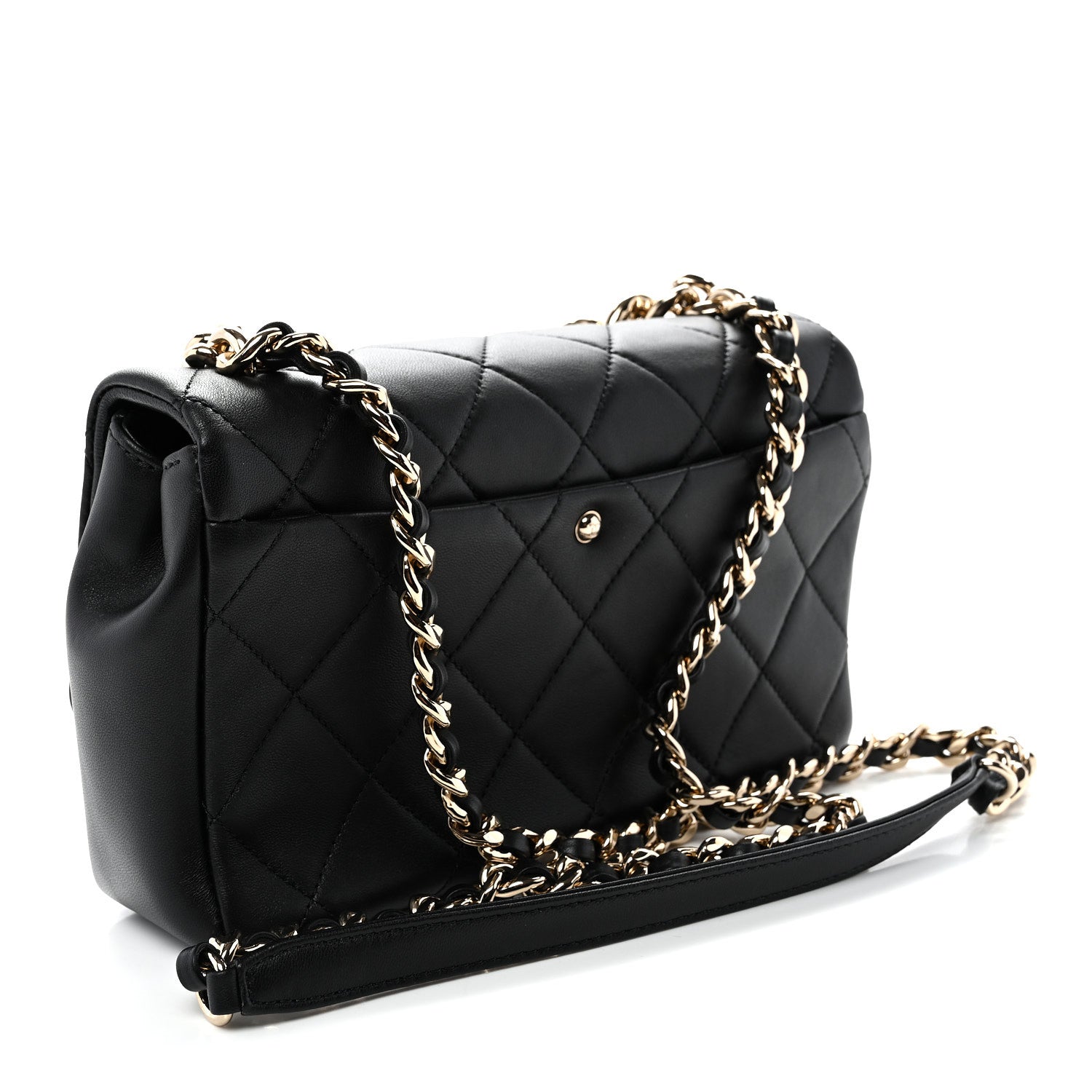 Chanel Lambskin Quilted Resin Bi-Color Chain Flap Bag Black 3 of 10