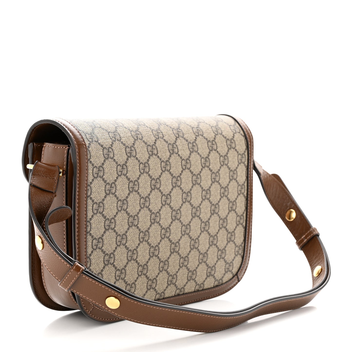 GG Supreme Monogram Horsebit 1955 Shoulder Bag Beige Brown Sugar