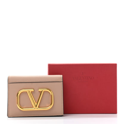 Valentino Garavani Calfskin Vlogo French Flap Wallet Rose Cannelle 9 of 9