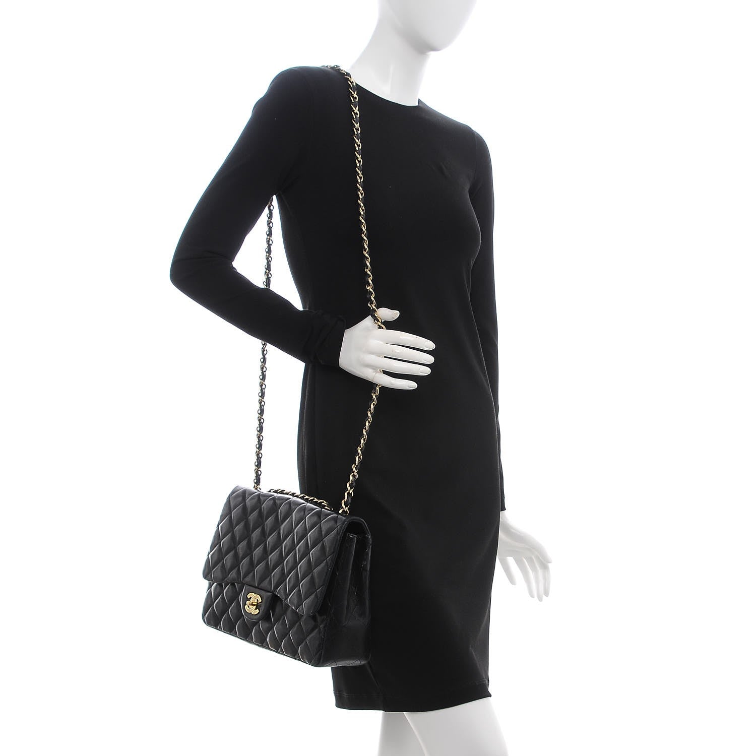 Chanel Lambskin Quilted Jumbo Single Flap Black 3 of 17