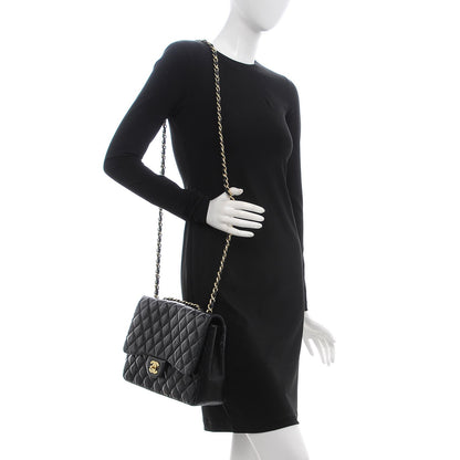 Chanel Lambskin Quilted Jumbo Single Flap Black 3 of 17