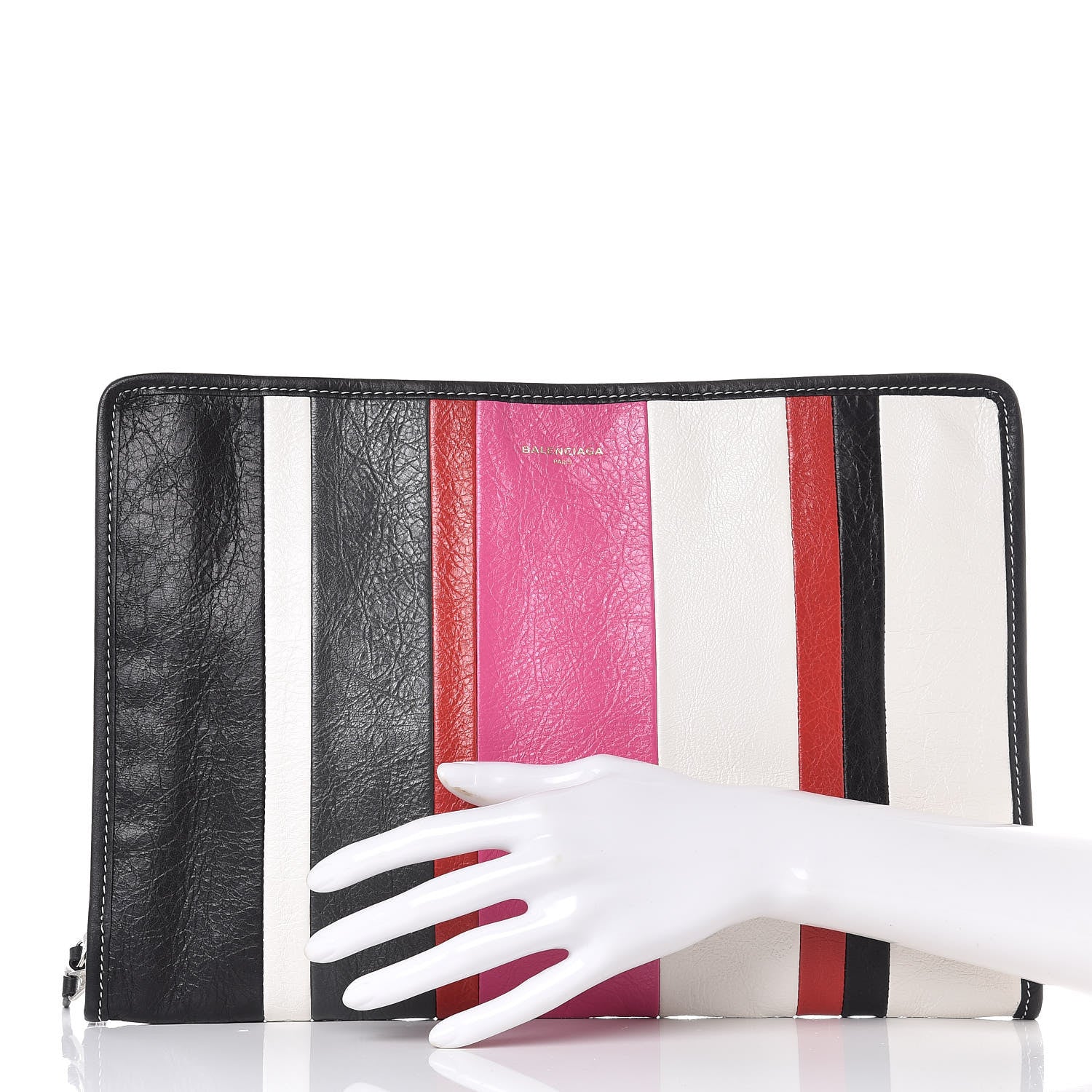 Balenciaga Agneau Arena Multicolore Bazar Pouch Rose Gris White Black Rouge 2 of 8
