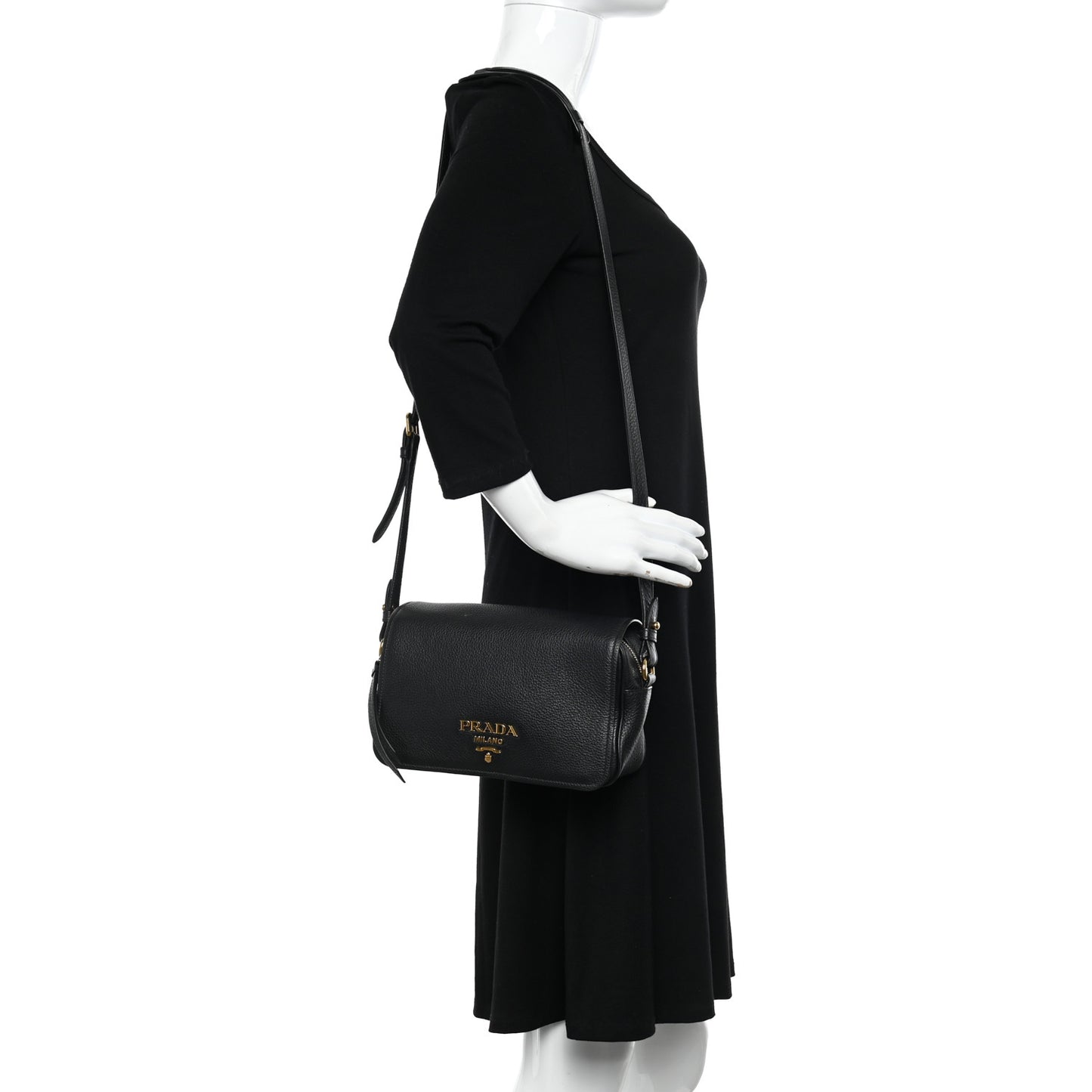 Vitello Phenix Crossbody Bag Black