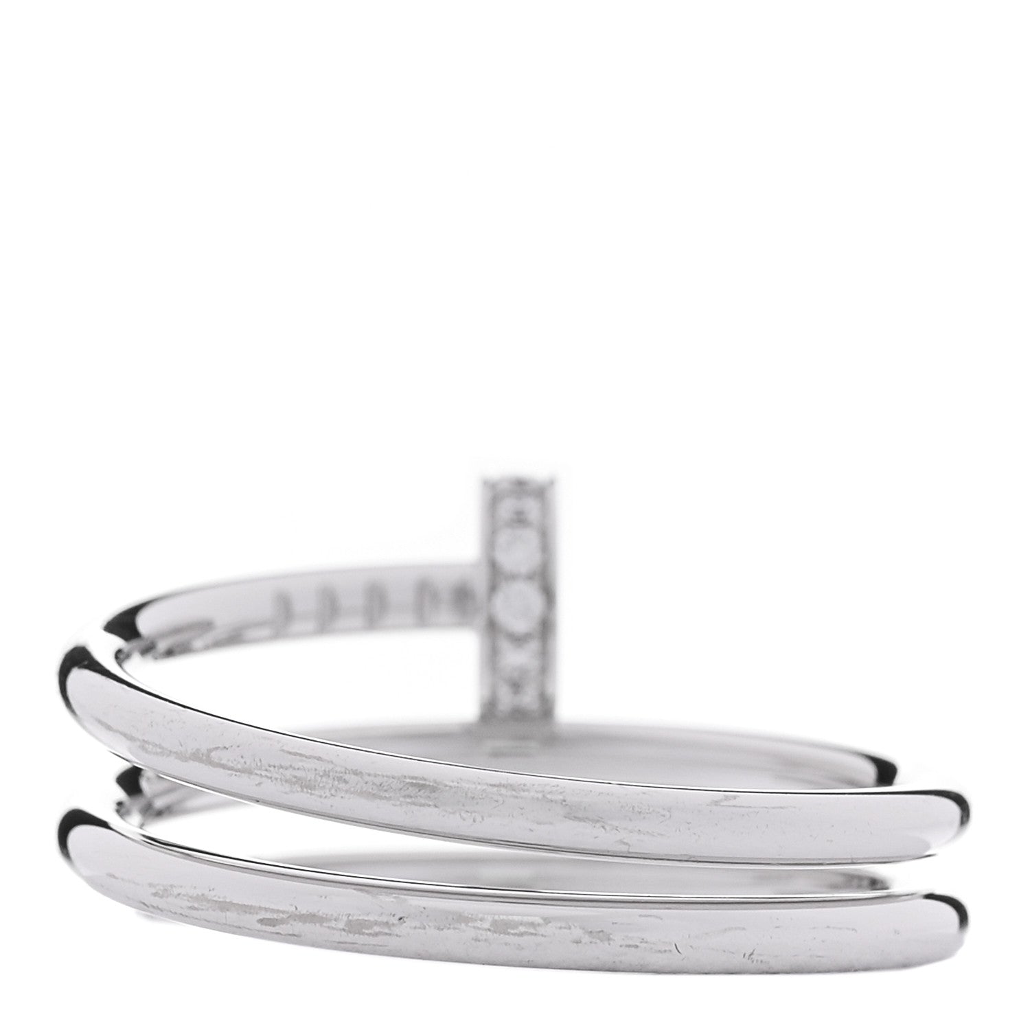 Cartier 18K White Gold Diamond Double Juste Un Clou Ring 55 7.25 3 of 5