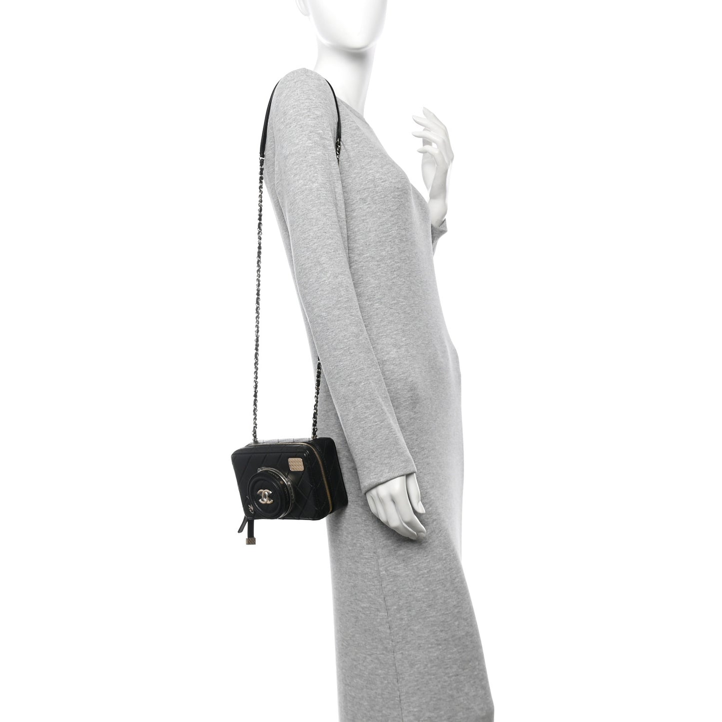 Lambskin Quilted Coco Click Bag Black
