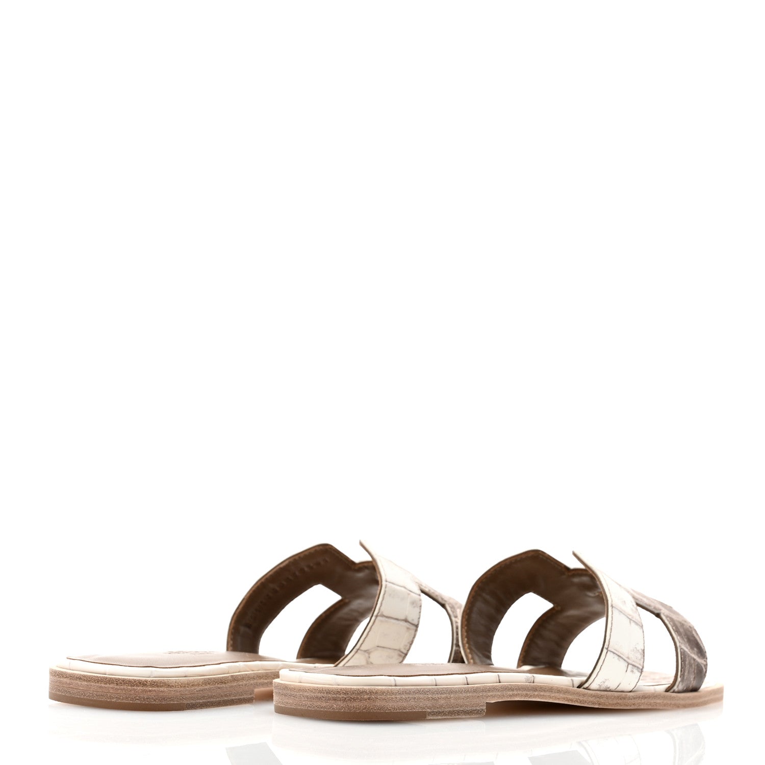 Hermes Matte Niloticus Crocodile Himalaya Oran Sandals 36 Blanc 4 of 9