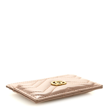 Gucci Calfskin Matelasse GG Marmont Card Holder Porcelain Rose 4 of 8