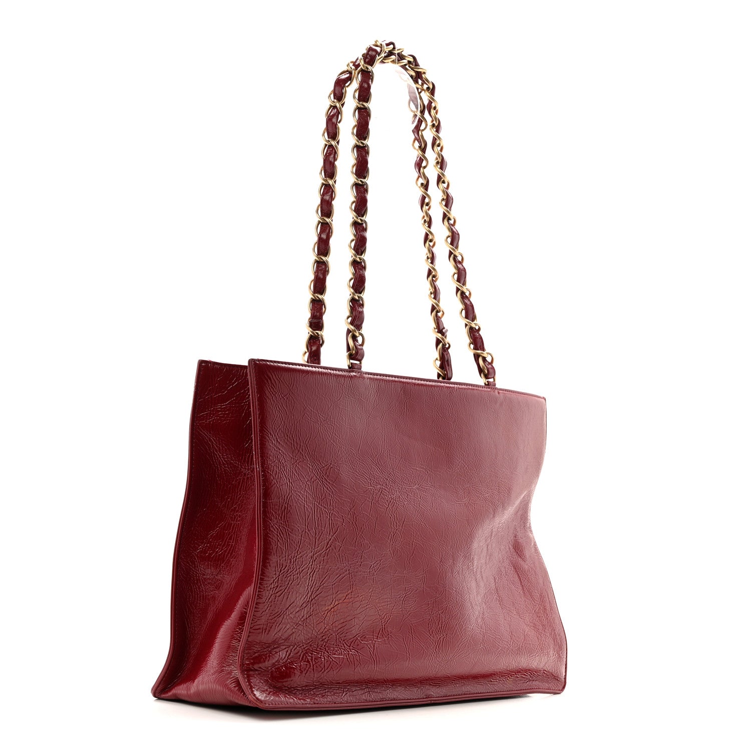 Chanel Shiny Aged Calfskin Shopping Bag Red 3 of 15