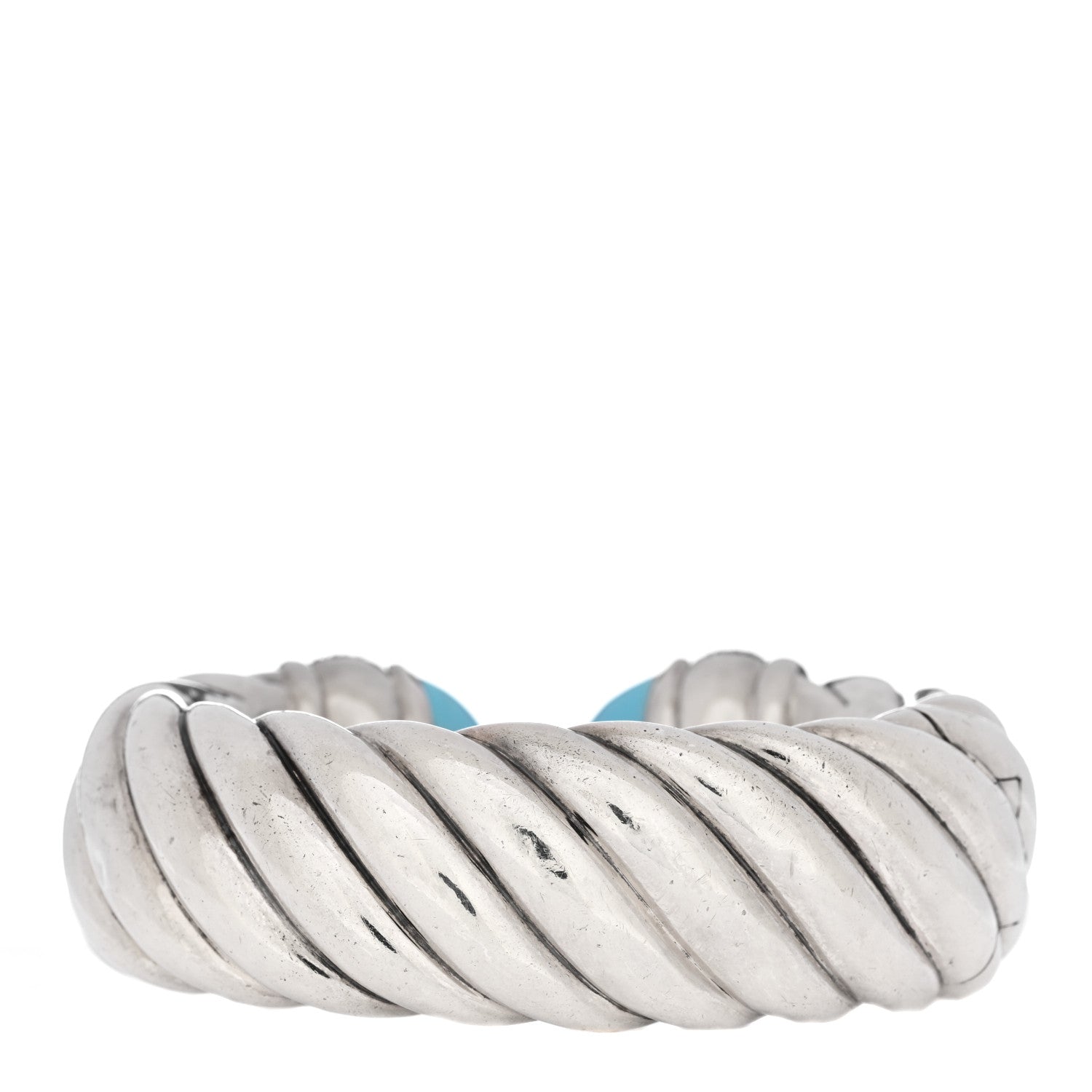 David Yurman DAVID YURMAN Sterling Silver Amethyst Turquoise 25mm Waverly Bracelet 2 of 4