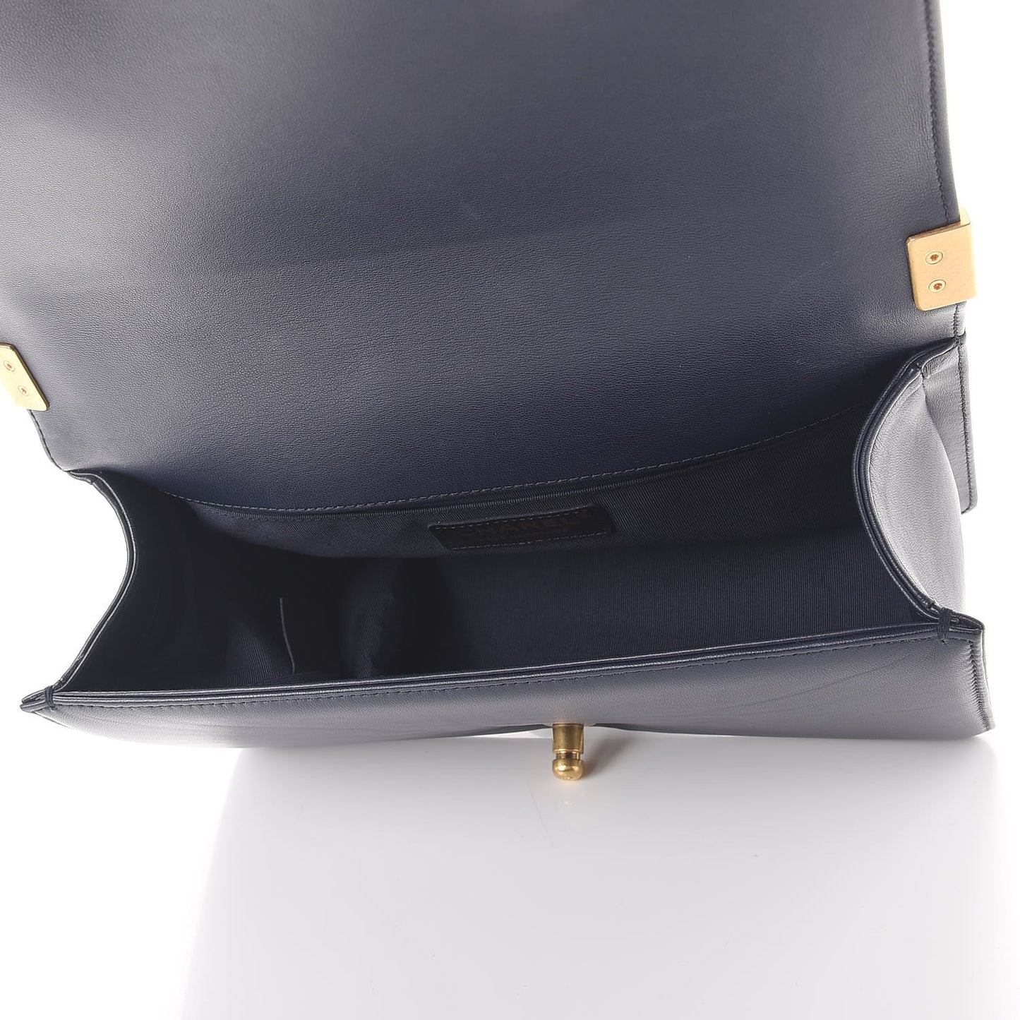 Lambskin Quilted Medium Boy Flap Dark Navy