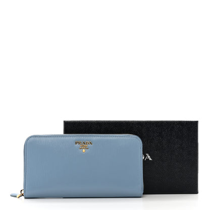 Prada Vitello Move Zip Around Wallet Astrale 8 of 8
