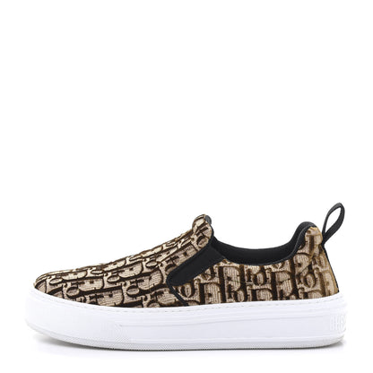 Christian Dior Velvet Oblique Womens Solar Slip On Sneakers 38 Bronze 1 of 10