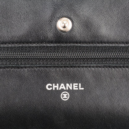 Chanel Lambskin Quilted Wallet On Chain WOC Black 6 of 8