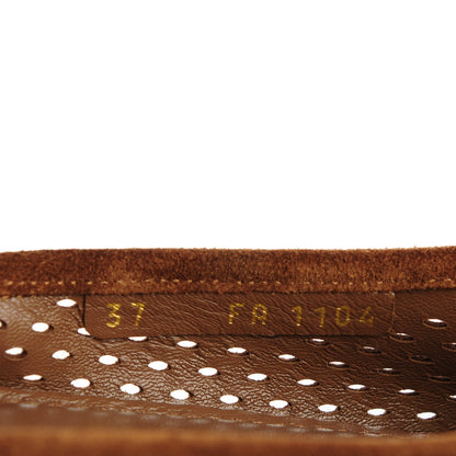 Louis Vuitton Suede Perforated Oxford Ballerina Flats 37 Cognac 7 of 7