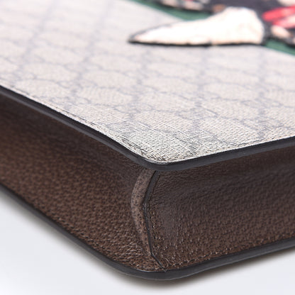 Gucci GG Supreme Monogram Web Animalier Bee Embroidered Medium Documents Holder Beige New Acero 7 of 9