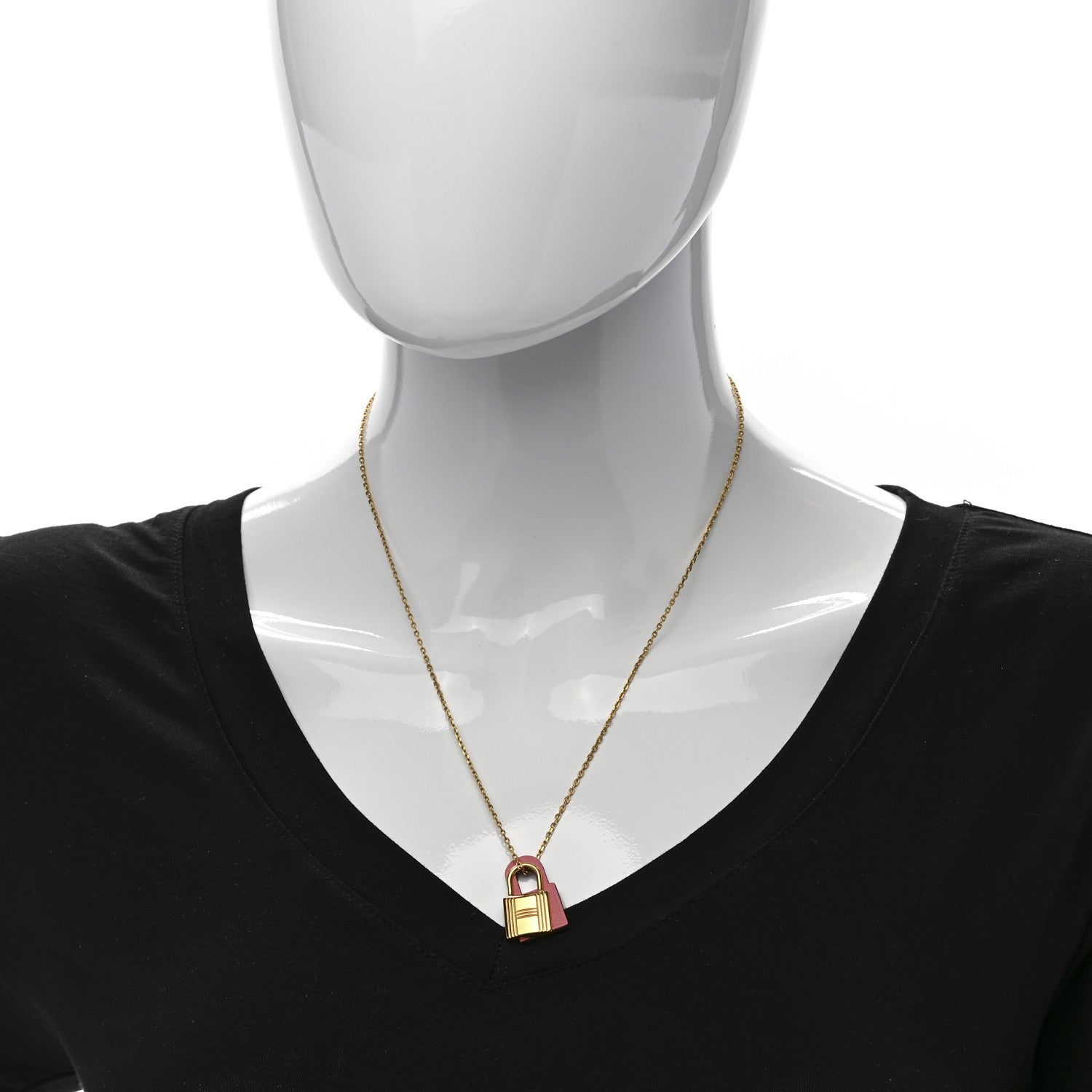 Hermes Swift Small O'Kelly Pendant Necklace Rose Azalee 2 of 8