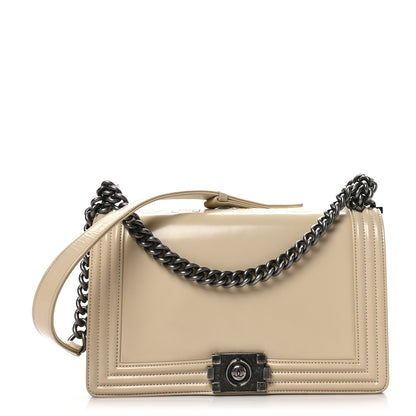 Chanel Patent New Medium Boy Reverso Flap Beige 1 of 11