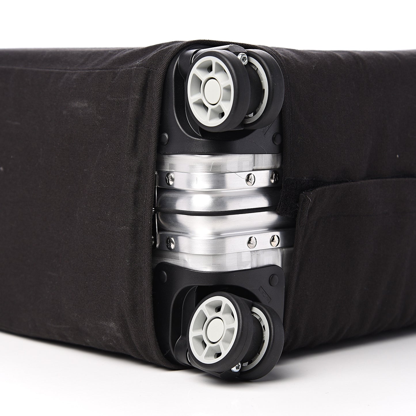 X RIMOWA Aluminum FF Print Roll Away Carry On Luggage Silver