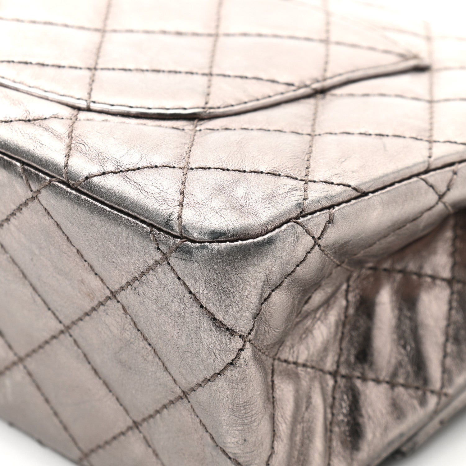 Chanel Metallic Aged Calfskin Quilted 2.55 Reissue 226 Flap Dark Silver 13 of 21