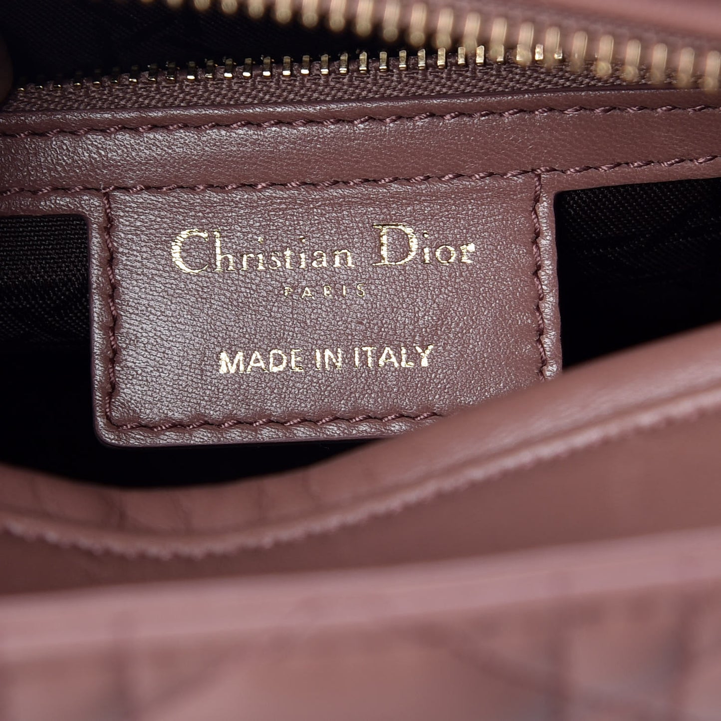 Lambskin Cannage Medium Lady Dior Beige