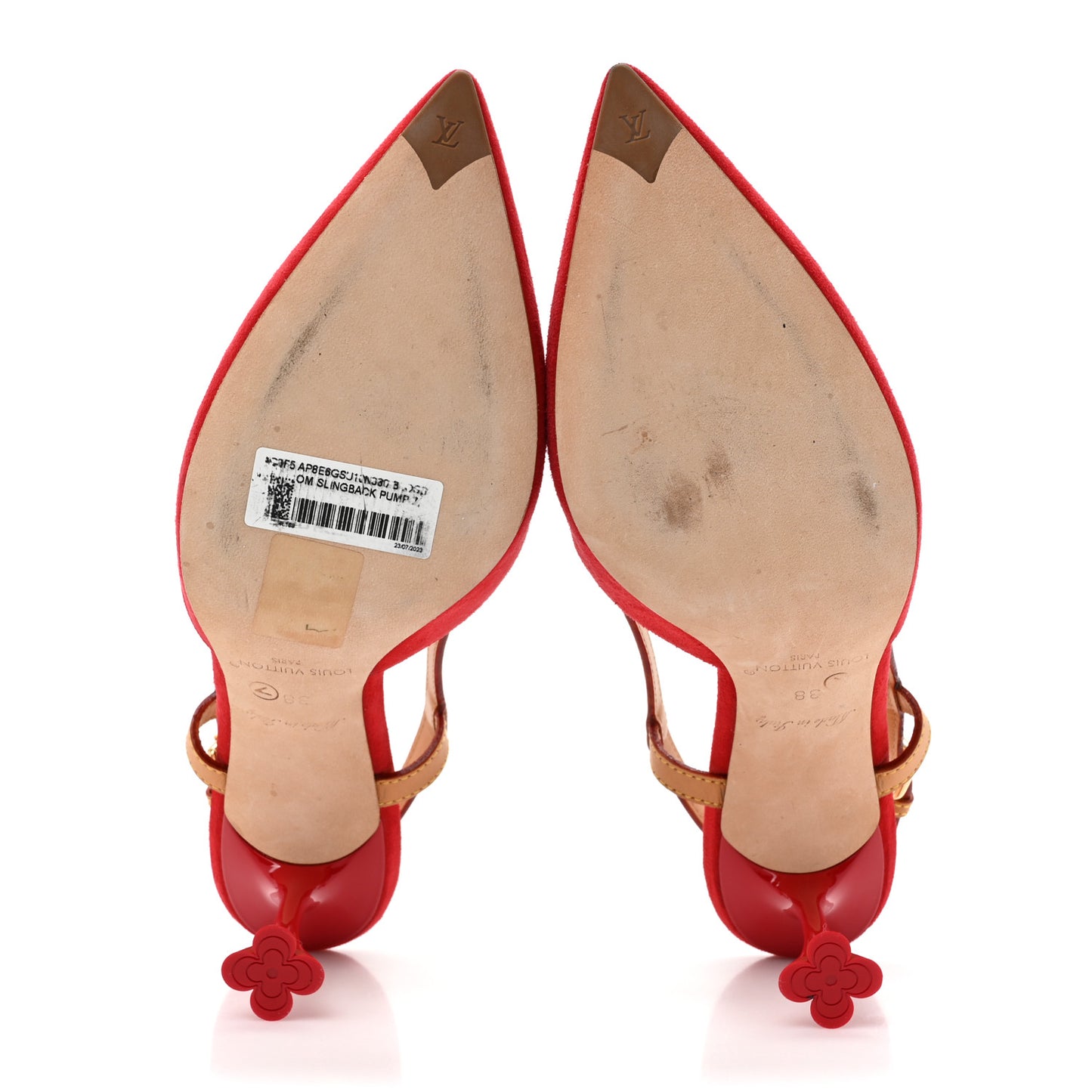 Suede Baby Goat Blossom Slingback Pumps 38 Rouge