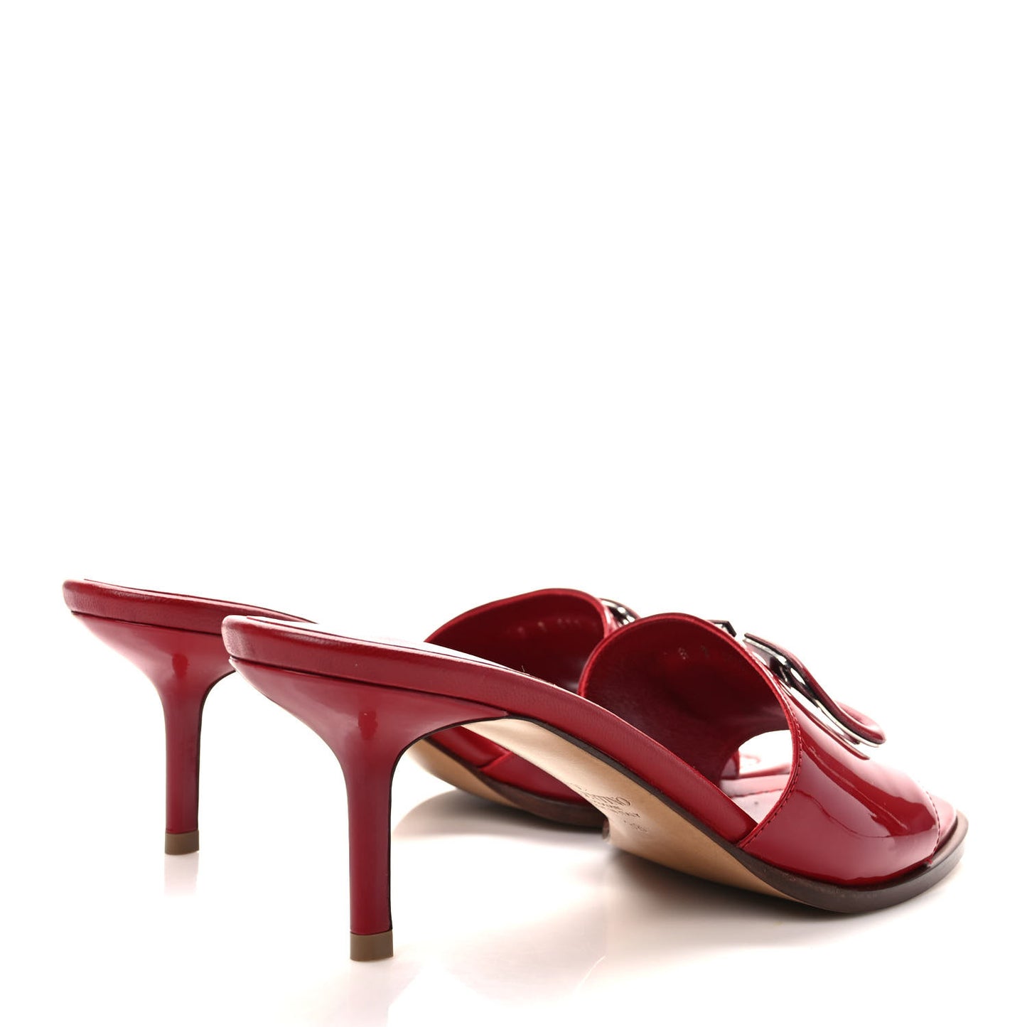 Patent VLogo 65mm Slide Sandals 38 Rosso Valentino