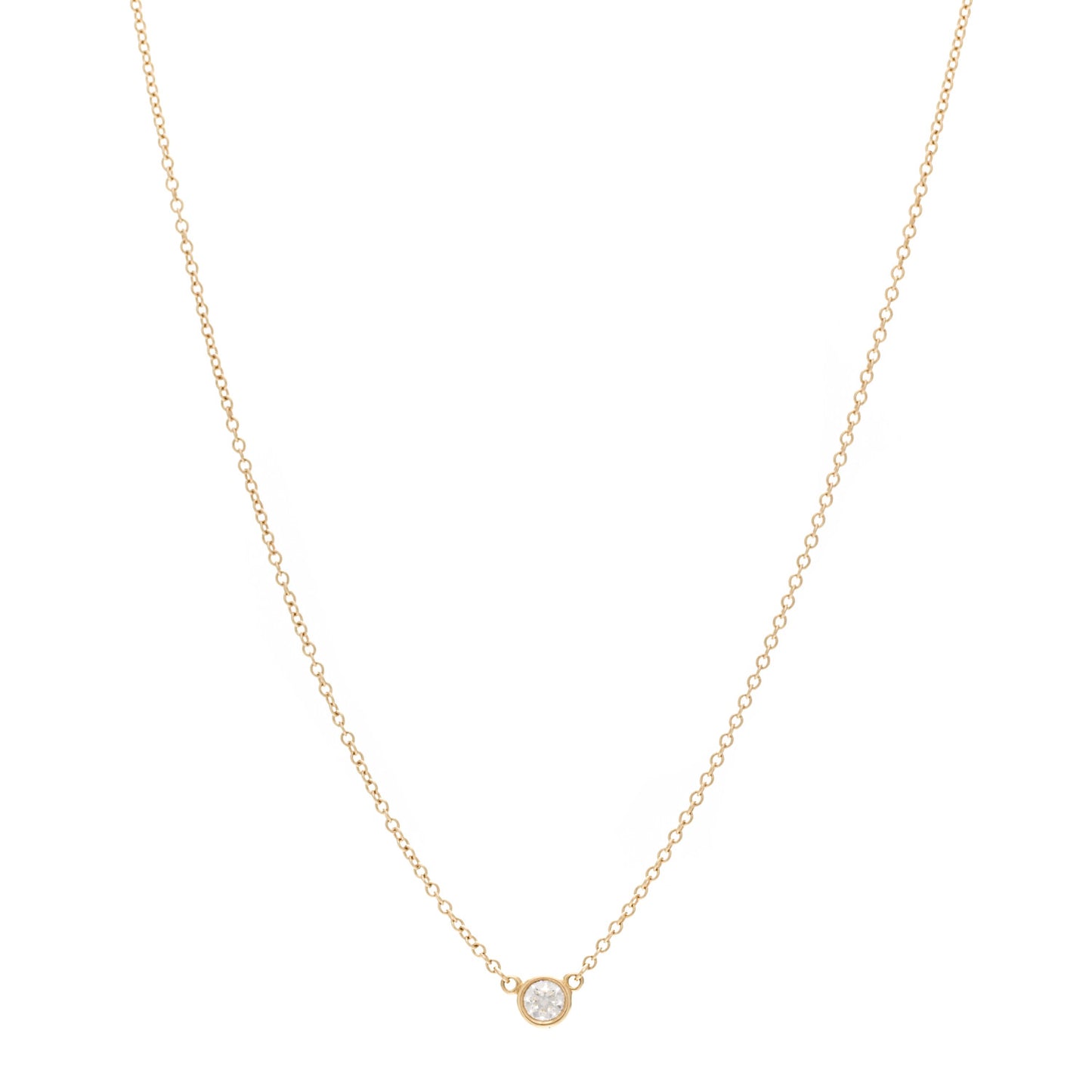 18K Yellow Gold Diamond .12ct Elsa Peretti Diamonds by the Yard Pendant Necklace