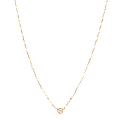 Tiffany 18K Yellow Gold Diamond .12ct Elsa Peretti Diamonds by the Yard Pendant Necklace 1 of 5