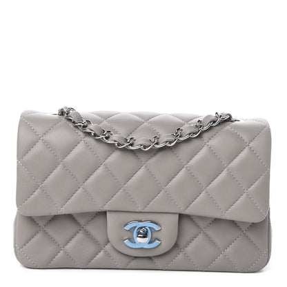 Chanel Lambskin Quilted Mini Rectangular Flap Grey 1 of 11