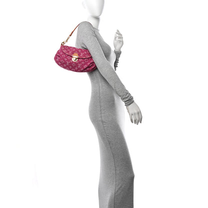 Louis Vuitton Monogram Denim Mini Pleaty Fuchsia 2 of 9